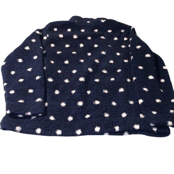 Croft & Barrow XL Navy Polka Dot Faux Fur Jacket Front Zip Polyester Winter Wear - Picture 6 of 8